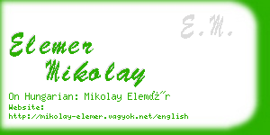 elemer mikolay business card